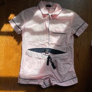 J. Crew / End-on-end cotton pink pajama short set